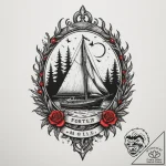Forest, tattoo flash sheet design, black and… – tattoo sketch (№1755456056_0, 17.08.2025 18:40) — tattoovalue.net