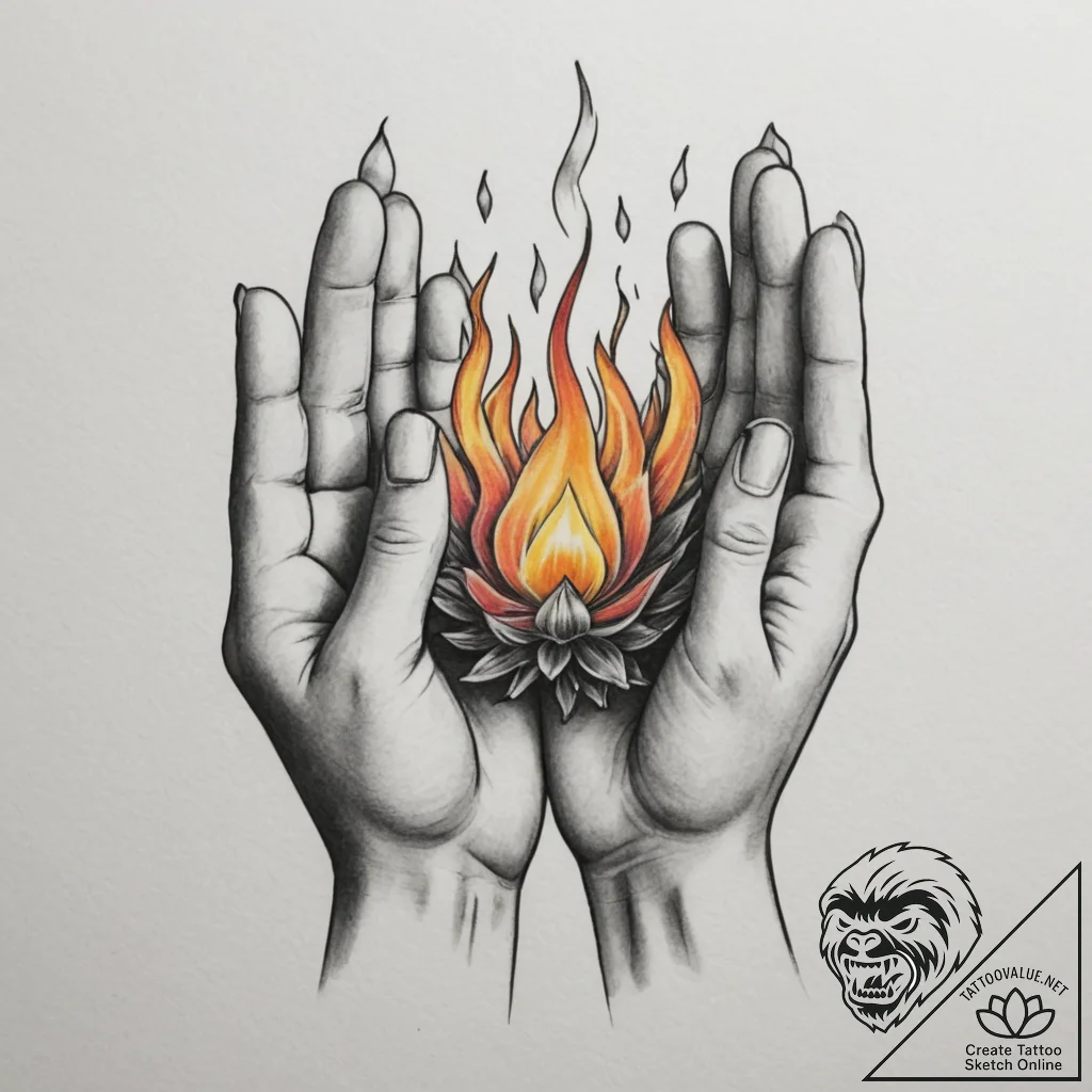 Tattoo design a pair of hands cupped together... - tattoo sketch (№1755456263_0, 17.08.2025 18:44) — tattoovalue.net