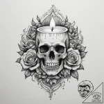 A close-up of a burning candle wick, the flam… – tattoo sketch (№1755456462_0, 17.08.2025 18:47) — tattoovalue.net