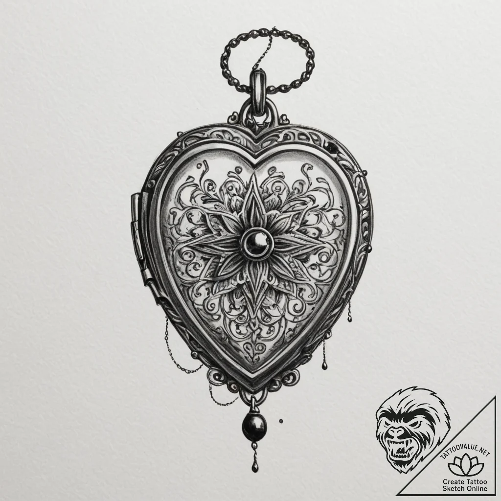 Tattoo sketch a detailed miniature antique lo... - tattoo sketch (№1755459483_0, 17.08.2025 19:38) — tattoovalue.net