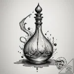 Tattoo design a magic potion bottle with a sw… – tattoo sketch (№1755461290_0, 17.08.2025 20:08) — tattoovalue.net