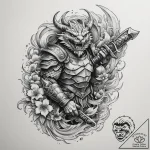 Tattoo design a gladiator’s armored arm with… – tattoo sketch (№1755461889_0, 17.08.2025 20:18) — tattoovalue.net