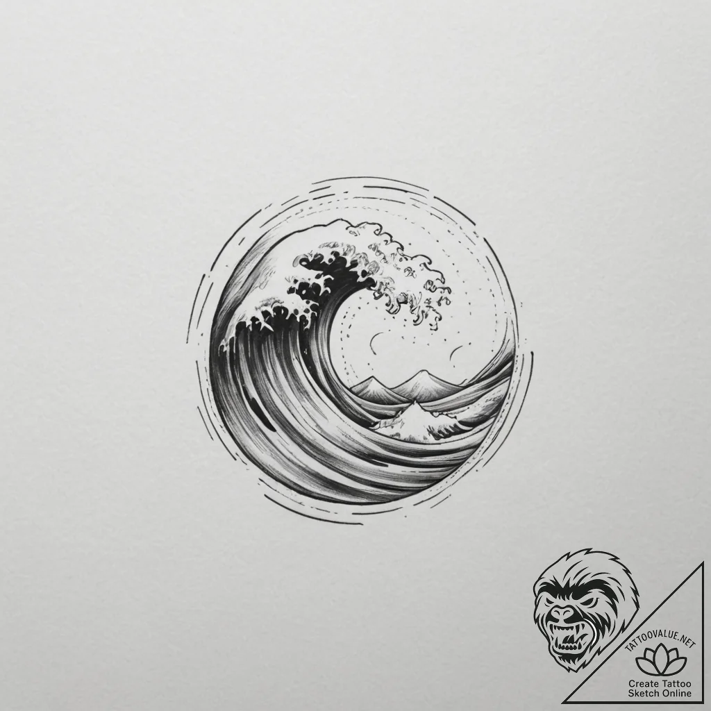 Tattoo sketch a minimalist wave on the wrist.... - tattoo sketch (№1755462089_0, 17.08.2025 20:21) — tattoovalue.net