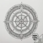 128. tattoo sketch: “rod” rune as a central e… – tattoo sketch (№1755462683_0, 17.08.2025 20:31) — tattoovalue.net