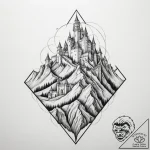 Tattoo sketch a geometric depiction of a moun… – tattoo sketch (№1755464281_0, 17.08.2025 20:58) — tattoovalue.net