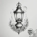 Tattoo design a neo-traditional lamp or lante… – tattoo sketch (№1755464875_0, 17.08.2025 21:07) — tattoovalue.net