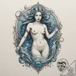 Tattoo sketch aquarius’s water-bearer, a clea… – tattoo sketch (№1755465272_0, 17.08.2025 21:14) — tattoovalue.net