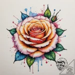 Rose, artistic tattoo sketch, vibrant colors,… – tattoo sketch (№1755465869_0, 17.08.2025 21:24) — tattoovalue.net