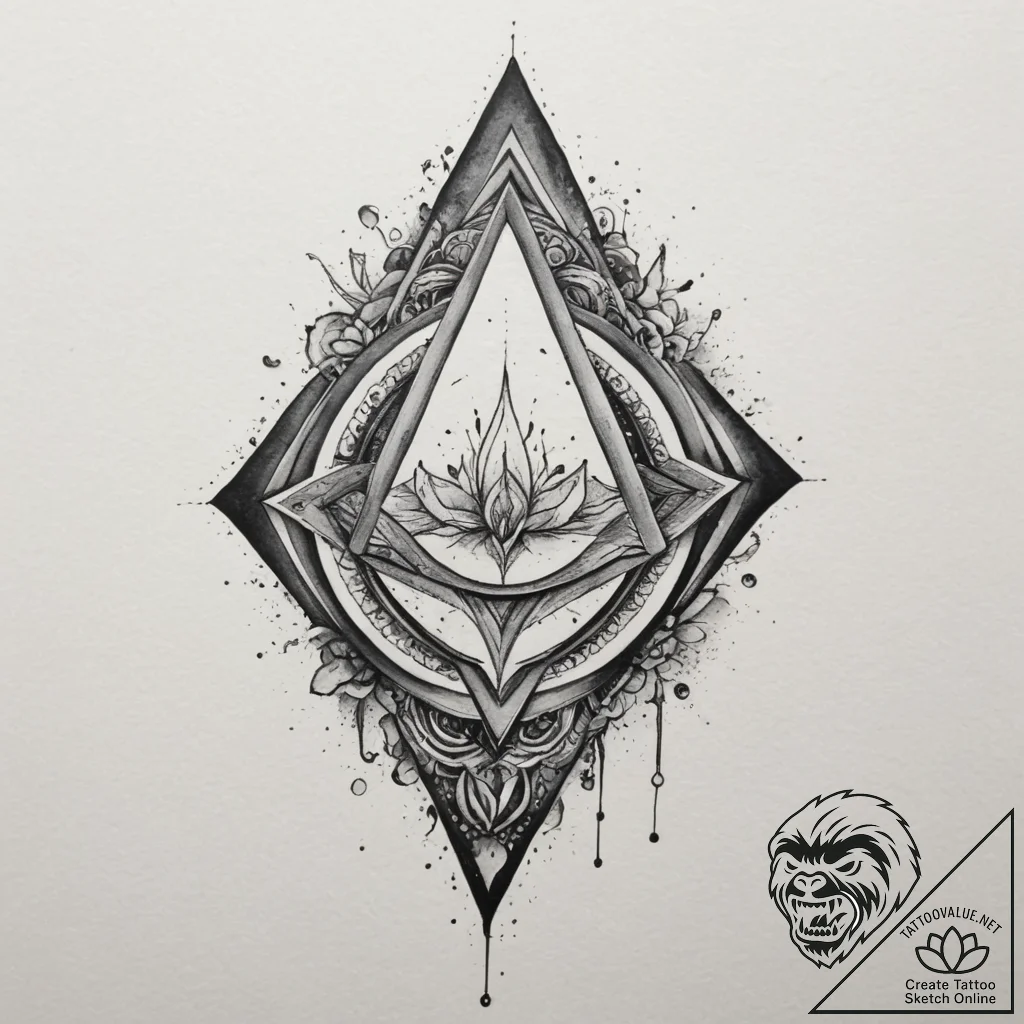 Amulet, artistic tattoo sketch, black and gre... - tattoo sketch (№1755466858_0, 17.08.2025 21:40) — tattoovalue.net