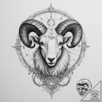 Tattoo sketch an aries ram’s head with a cele… – tattoo sketch (№1755467845_0, 17.08.2025 21:57) — tattoovalue.net