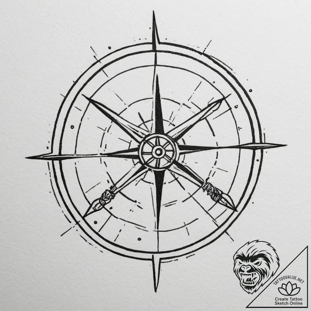 Tattoo sketch a sagittarius archer with a sub... - tattoo sketch (№1755468608_0, 17.08.2025 22:10) — tattoovalue.net