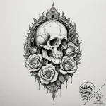 Tattoo design a shadowy castle on a hill unde… – tattoo sketch (№1755469003_0, 17.08.2025 22:16) — tattoovalue.net