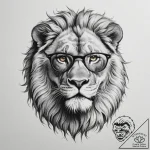 Tattoo sketch a leo lion wearing sunglasses,… – tattoo sketch (№1755469599_0, 17.08.2025 22:26) — tattoovalue.net