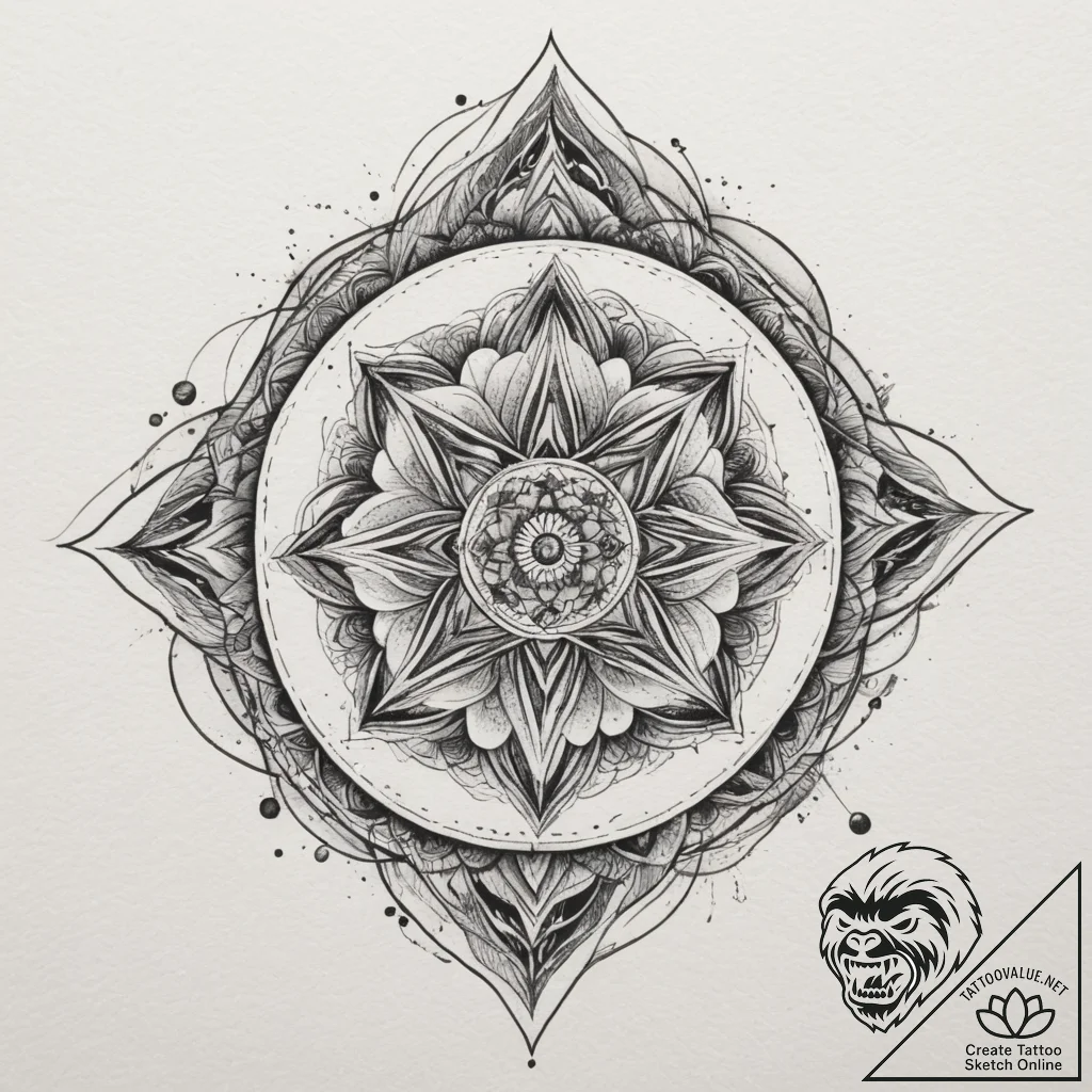 Tattoo design a sacred geometry pattern that... - tattoo sketch (№1755469797_0, 17.08.2025 22:29) — tattoovalue.net
