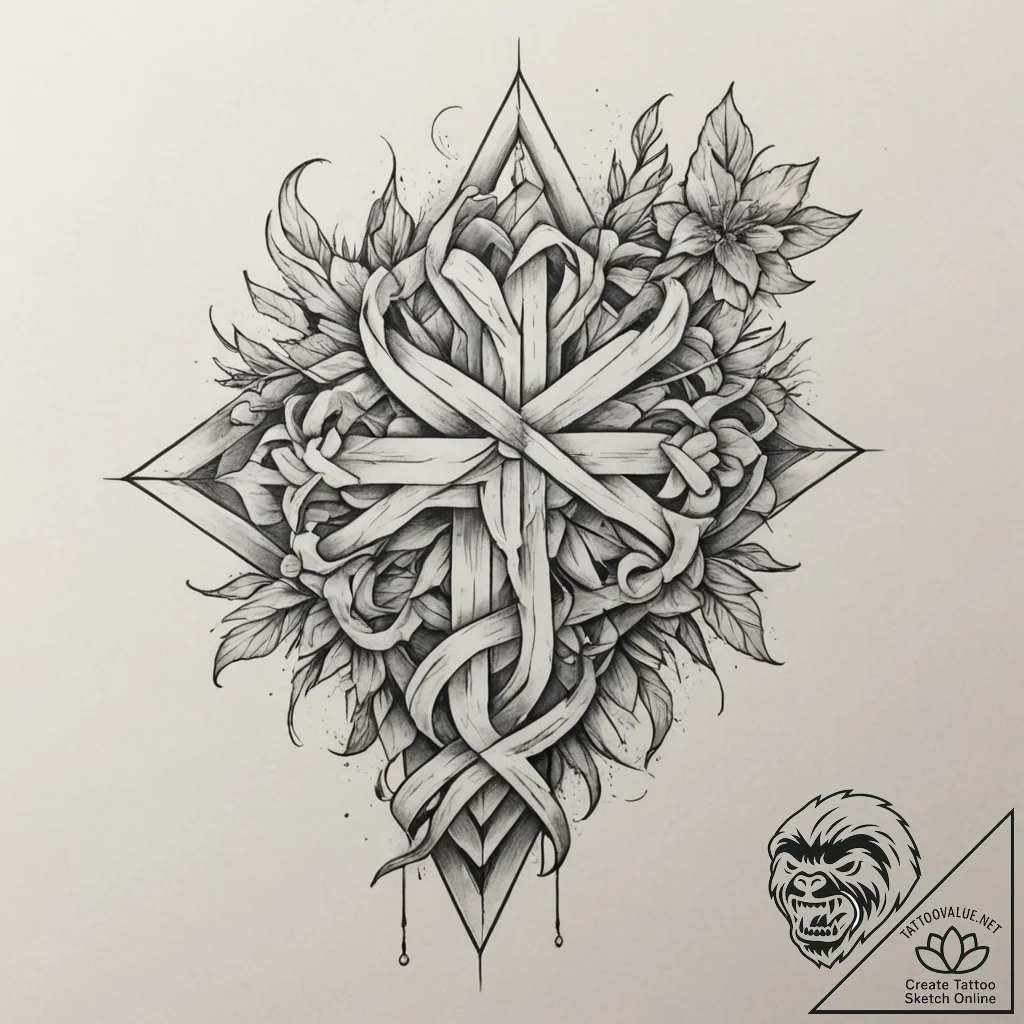 Tattoo sketch an abstract representation of f... - tattoo sketch (№1755480217_0, 18.08.2025 01:23) — tattoovalue.net