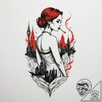 Tattoo design a retro character silhouette ag… – tattoo sketch (№1755480421_0, 18.08.2025 01:27) — tattoovalue.net