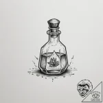 Tattoo sketch a tiny stylized potion bottle l… – tattoo sketch (№1755481433_0, 18.08.2025 01:43) — tattoovalue.net