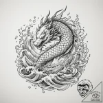 Tattoo design a pixelated character fishing i… – tattoo sketch (№1755482038_0, 18.08.2025 01:53) — tattoovalue.net