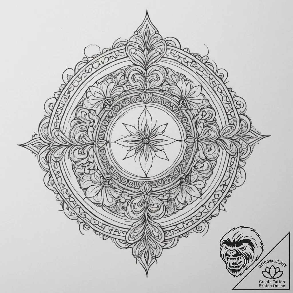 Tattoo design an abstract representation of q... - tattoo sketch (№1755482246_0, 18.08.2025 01:57) — tattoovalue.net