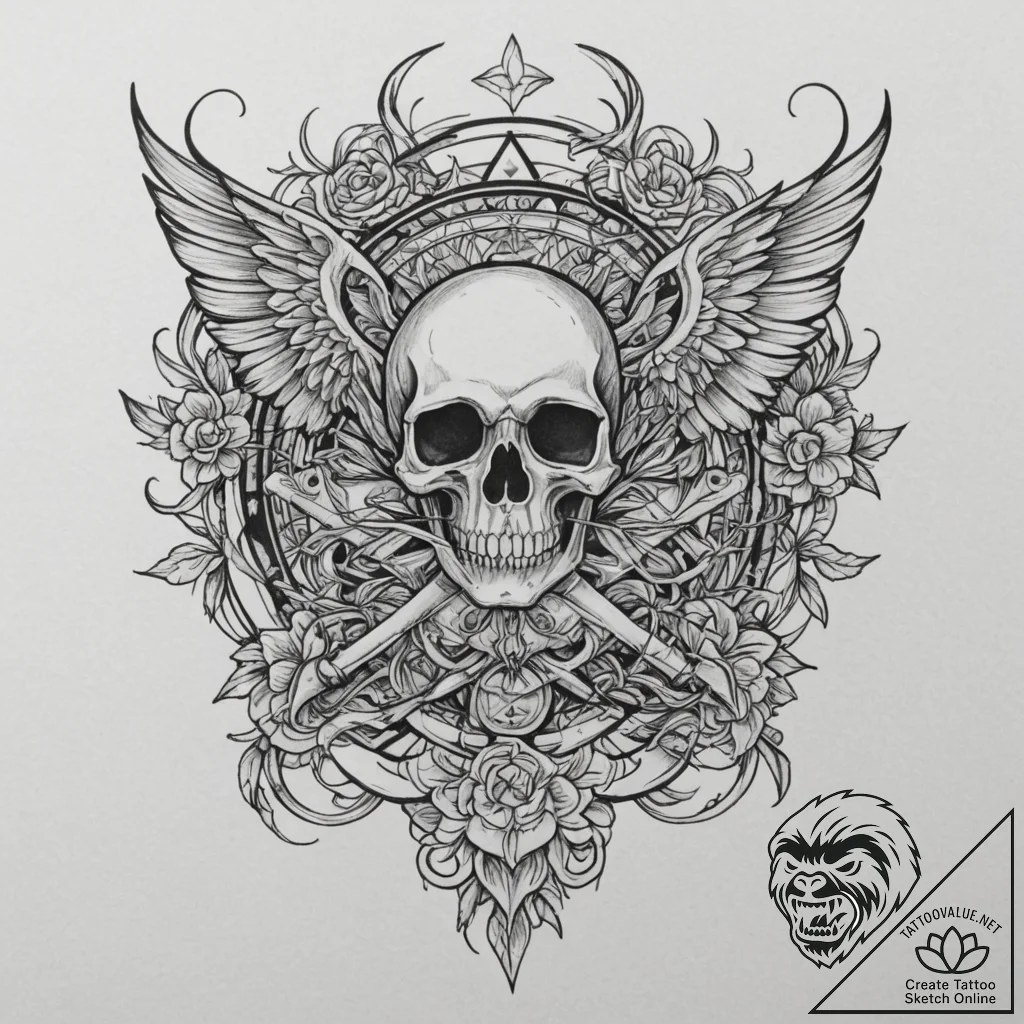 Tattoo design a "triple kill" or "penta kill"... - tattoo sketch (№1755482857_0, 18.08.2025 02:07) — tattoovalue.net