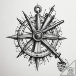 Sextant, ink illustration for tattoo, bold ou… – tattoo sketch (№1755483659_0, 18.08.2025 02:20) — tattoovalue.net