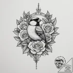 Bullfinch, tattoo line art, fine lines, delic… – tattoo sketch (№1755484060_0, 18.08.2025 02:27) — tattoovalue.net
