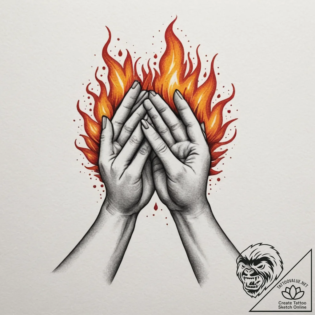 Tattoo design a pair of hands cupped together... - tattoo sketch (№1755484659_0, 18.08.2025 02:37) — tattoovalue.net