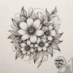 Flower, ink illustration for tattoo, neo trad… – tattoo sketch (№1755485059_0, 18.08.2025 02:44) — tattoovalue.net