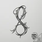 Tattoo design a hand writing a name or initia… – tattoo sketch (№1755487462_0, 18.08.2025 03:24) — tattoovalue.net