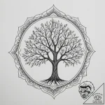 Tattoo design a tree silhouette whose leaves… – tattoo sketch (№1755488068_0, 18.08.2025 03:34) — tattoovalue.net