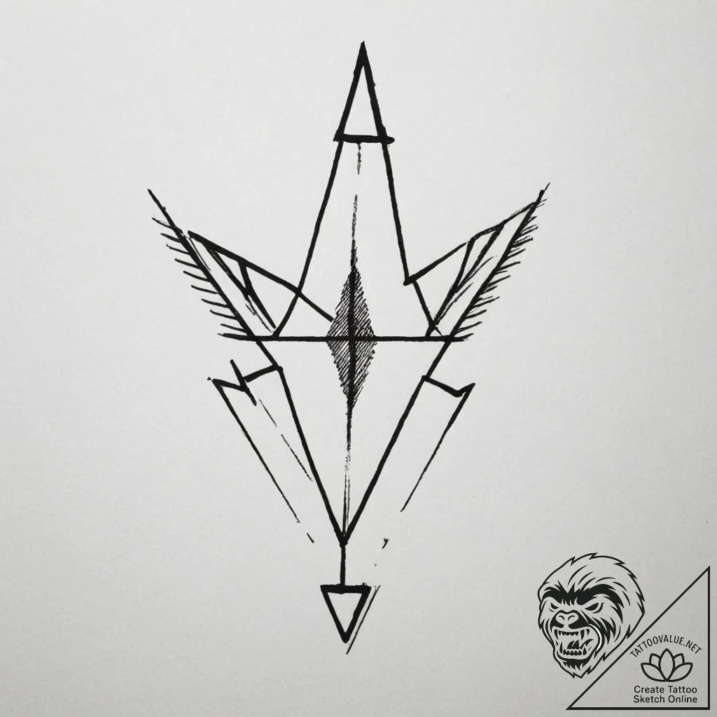 Tattoo design a simple 'level up' arrow linew... - tattoo sketch (№1755488876_0, 18.08.2025 03:47) — tattoovalue.net