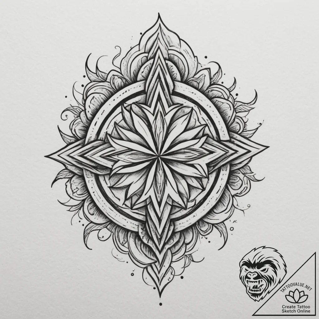 Tattoo design an abstract flow of positive en... - tattoo sketch (№1755489075_0, 18.08.2025 03:51) — tattoovalue.net