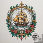 Tattoo design a delicate jewelry box, slightl… – tattoo sketch (№1755490481_0, 18.08.2025 04:14) — tattoovalue.net