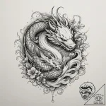 Clock, ink illustration for tattoo, irezumi j… – tattoo sketch (№1755491088_0, 18.08.2025 04:24) — tattoovalue.net