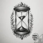 Hourglass, tattoo flash sheet design, on a cl… – tattoo sketch (№1755492699_0, 18.08.2025 04:51) — tattoovalue.net