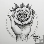 A hand holding a miniature black hole, ink il… – tattoo sketch (№1755493105_0, 18.08.2025 04:58) — tattoovalue.net