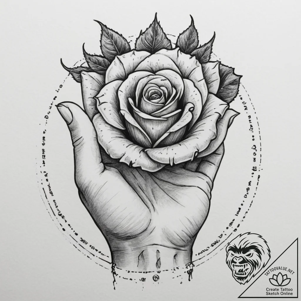 A hand holding a miniature black hole, ink il... - tattoo sketch (№1755493105_0, 18.08.2025 04:58) — tattoovalue.net