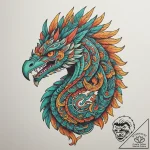 Aztec feathered serpent (quetzalcoatl), artis… – tattoo sketch (№1755493305_0, 18.08.2025 05:01) — tattoovalue.net
