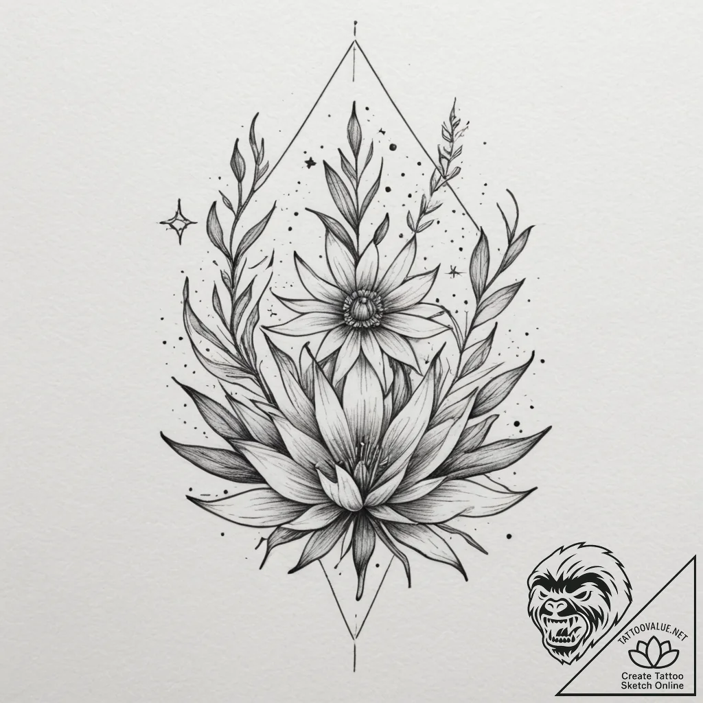 Tattoo sketch: a scene of mokosh sowing seeds... - tattoo sketch (№1755493900_0, 18.08.2025 05:11) — tattoovalue.net