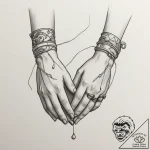 Tattoo sketch a pair of hands holding a tiny,… – tattoo sketch (№1755494694_0, 18.08.2025 05:24) — tattoovalue.net