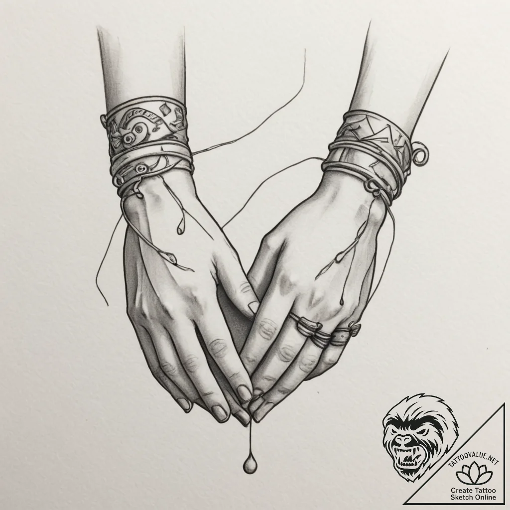 Tattoo sketch a pair of hands holding a tiny,... - tattoo sketch (№1755494694_0, 18.08.2025 05:24) — tattoovalue.net