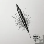 A fountain pen nib, tattoo flash sheet design… – tattoo sketch (№1755495686_0, 18.08.2025 05:41) — tattoovalue.net