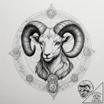 Tattoo sketch an aries ram with mars’ glyph e… – tattoo sketch (№1755496280_0, 18.08.2025 05:51) — tattoovalue.net