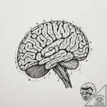 Tattoo design a human brain with integrated c… – tattoo sketch (№1755496877_0, 18.08.2025 06:01) — tattoovalue.net
