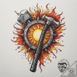 Tattoo design: a blacksmith’s hammer and tong… – tattoo sketch (№1755498288_0, 18.08.2025 06:24) — tattoovalue.net