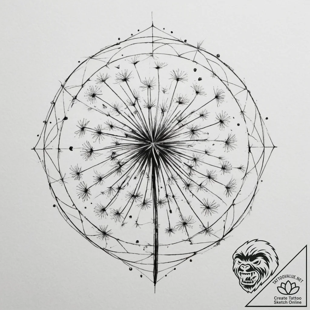 Dandelion seeds blowing in the wind (is there... - tattoo sketch (№1755499289_0, 18.08.2025 06:41) — tattoovalue.net