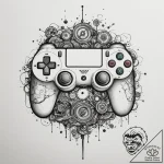 Tattoo design a controller’s face buttons arr… – tattoo sketch (№1755500298_0, 18.08.2025 06:58) — tattoovalue.net
