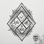 Tattoo design a stylized “noob” text crossed… – tattoo sketch (№1755500697_0, 18.08.2025 07:04) — tattoovalue.net