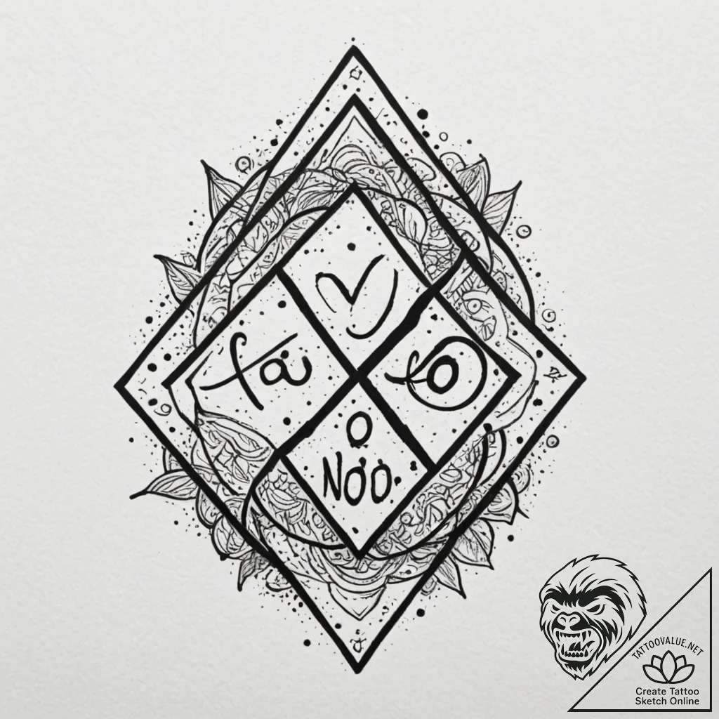Tattoo design a stylized "noob" text crossed... - tattoo sketch (№1755500697_0, 18.08.2025 07:04) — tattoovalue.net