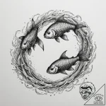 Tattoo design pisces fish dissolving into abs… – tattoo sketch (№1755501114_0, 18.08.2025 07:11) — tattoovalue.net